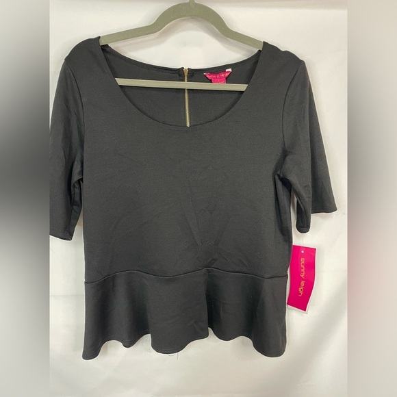 Sunny Leigh NWT black peplum blouse. - Picture 1 of 3